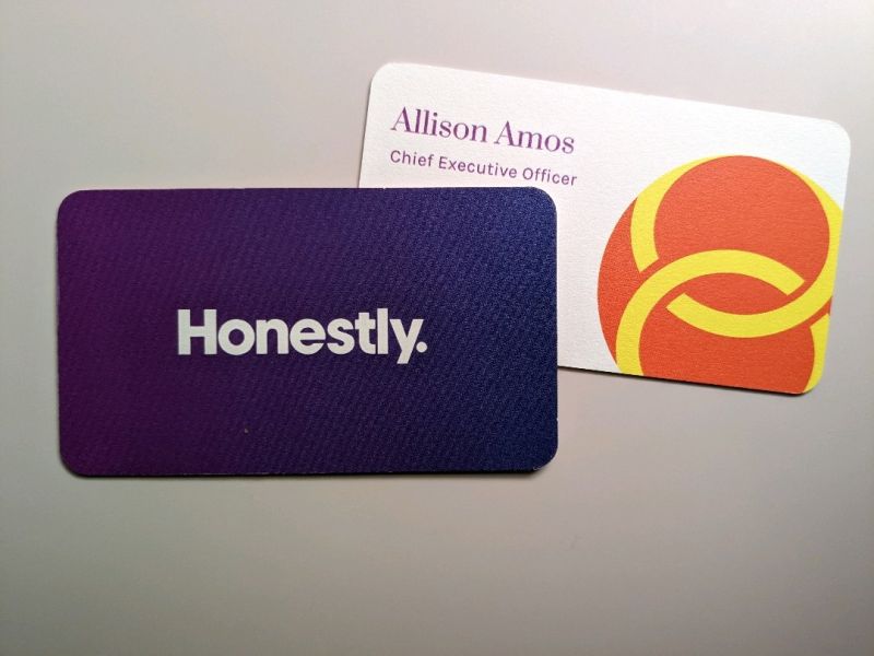 Purple Honesly business card